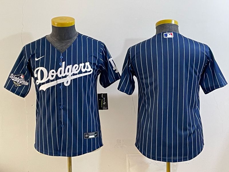 Youth Los Angeles Dodgers Blank Blue Stripe Game 2026 Nike MLB Jersey style 03->youth mlb jersey->Youth Jersey